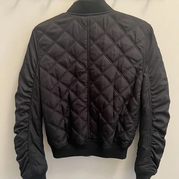 Black Ruched Bomber! - Picture 3 of 6